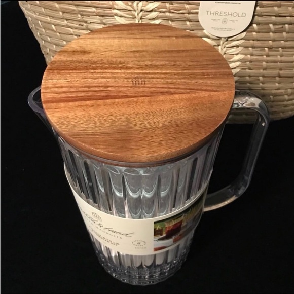 6-Piece Ribbed Plastic Pitcher and Tumbler Serving Set - Hearth & Hand Magnolia - Picture 6 of 7